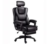Silla de oficina ejecutiva de respaldo alto, silla de escritorio de piel sintética con función reclinable y reposapiés para mayor comodidad