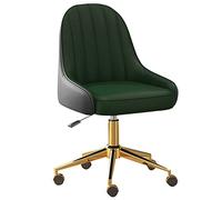 Silla de oficina ejecutiva ergonómica con piel sintética, silla giratoria de escritorio, función reclinable, asiento extra acolchado, base dorada, respaldo alto, silla de computadora para oficina en