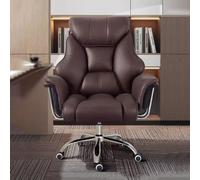 Silla de oficina ejecutiva ergonómica de alto respaldo con tapicería de cuero altura giratoria de látex ajustable acolchado de asiento cómoda silla de gran jefe para trabajo de tareas (gris/a)