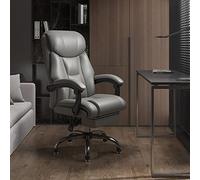 Silla de Oficina ejecutiva ergonómica de Cuero con Ruedas - Silla de Ordenador reclinable de Respaldo Alto para Personas de complexión Robusta, Silla cómoda para Adultos en el Trabajo.