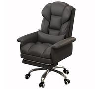 Silla de Oficina ejecutiva ergonómica Negra con cómodo cojín de látex, rotación de 360°, reposapiés Ajustable, Silla de Cuero Premium para computadora y Juegos, para Uso sedentario.