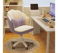 Silla de Oficina Elegante de Terciopelo con Brazos - Silla de Maquillaje Ajustable y Escritorio Ejecutivo para el hogar y el Dormitorio - Asiento tapizado cómodo para máxima Comodidad