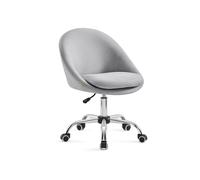 SONGMICS Silla de Oficina en Casa, Silla Giratoria de Algodón y Lino, Silla de Escritorio, Acolchada con Espuma, Altura Ajustable, para Estudio, Dormitorio, Gris Paloma OBG020G01