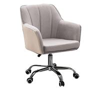 Silla de oficina en casa, linda silla de escritorio, silla de escritorio de oficina de algodón y lino agradable para la piel para sala de estar, dormitorio, silla de trabajo con ruedas, silla girato