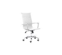 Silla de oficina ergonómica 106-116x64 cm Letter Símil Piel Blanco