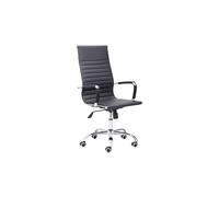 Silla de oficina ergonómica 106-116x64 cm Letter Símil Piel Negro