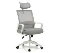 Silla de oficina ergonómica 111-121x51 cm Dafne Tex Blanco - Gris
