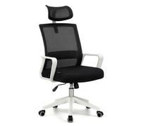 Silla de oficina ergonómica 111-121x51 cm Dafne Tex Blanco - Negro
