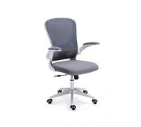Silla de oficina ergonómica 98-108x64 cm Lexi Blanco - Tejido transpirable Gris