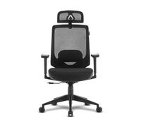 Alpha Gamer Stella - Silla de Oficina ergonómica, Cervical Ajustable, Respaldo en Malla, Transpirable, Reposabrazos 3D Ajustable y Soporte Lumbar Ajustable, 120kg - Negro