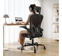 Silla de oficina ergonómica, capacidad de 330 libras, silla de computadora de respaldo alto para largas horas, cómoda, silla ejecutiva giratoria giratoria para oficina en casa con reposabrazos