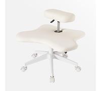 Silla de oficina ergonómica con patas cruzadas y ruedas, altura ajustable, para meditación y yoga, uso doméstico versátil