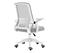 Silla de Oficina ergonómica con reposabrazos Reversibles, Respaldo Medio, Malla Transpirable, giratoria, para Ordenador, para estudiar, Trabajar y tareas, cómoda (Gris)