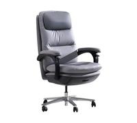 Silla de oficina ergonómica con reposacabezas ajustable y reposapiés oculto, respaldo inclinable de 160°, cómoda silla para juegos y computadora para el hogar y la oficina, color gris