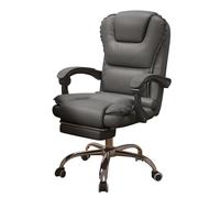 Silla de oficina ergonómica con reposapiés, giro de 360°, respaldo inclinable, reclinable ajustable, silla de escritorio tapizada de piel sintética para uso doméstico y de computadora