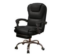 Silla de oficina ergonómica con reposapiés, giro de 360°, respaldo inclinable, reclinable ajustable, silla de escritorio tapizada de piel sintética para uso doméstico y de computadora