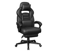 Silla de Oficina Ergonómica con Reposapiés Negro Tinta