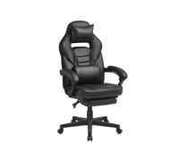 Silla de Oficina Ergonómica con Reposapiés Negro Tinta
