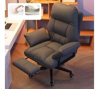 Silla de oficina ergonómica con reposapiés, tela técnica impermeable, diseño de respaldo alto, cómoda para oficina en casa y dormitorio, silla de computadora ajustable