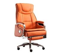 Silla de Oficina ergonómica con Respaldo Alto, de Piel de Vaca, reclinable y Ajustable con reposapiés. Sillas de Escritorio para Oficina en casa.