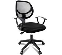 Silla de oficina ergonómica con respaldo de malla transpirable, asiento acolchado, altura ajustable, reposabrazos fijos y ruedas giratorias | Cómoda, funcional y moderna para casa o despacho