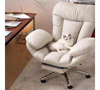 Silla de oficina ergonómica con respaldo en forma de amor, asiento acolchado ancho, soporte lumbar de 3 niveles y rodillos silenciosos, cómoda silla de escritorio para el hogar, estudio y sala de