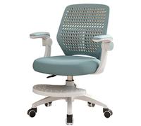 Silla de oficina ergonómica con respaldo transpirable, cojín de esponja de alta elasticidad, ideal para dormitorio, tocador, sala de estudio y uso en la oficina (azul)