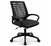 Silla de Oficina Ergonómica con Ruedas y Respaldo Transpirable | Altura Regulable y Soporte Lumbar | Ideal para Escritorio, Estudio o Habitación Juvenil | Diseño Moderno y Confortable | Color Negro