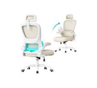 Silla de oficina ergonómica de malla con reposabrazos plegables