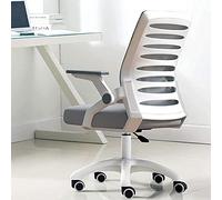 Silla de oficina ergonómica de malla con respaldo medio con soporte lumbar, brazos abatibles, giratoria ejecutiva, perfecta para el hogar o el lugar de trabajo