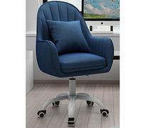 Silla de oficina ergonómica moderna con reposabrazos, elegante tapicería de terciopelo azul, 55 x 80 cm, perfecta para el hogar y uso diario, comodidad y apoyo para el trabajo productivo