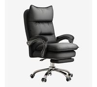 Silla de oficina ergonómica para adultos, silla de juego de respaldo alto con reposabrazos, soporte grueso, altura ajustable del asiento, ruedas rodantes, color negro con reposapiés, ideal para el