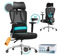 Silla de Oficina Ergonómica para Trabajo y Gaming Negro Tinta