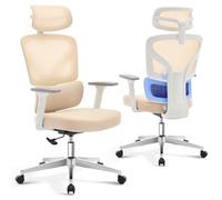 Silla de oficina ergonómica, silla de escritorio con soporte lumbar 3D, reposabrazos ajustables, reposacabezas y ruedas sin arañazos, silla de ordenador de 140 kg, cómoda silla giratoria para oficina