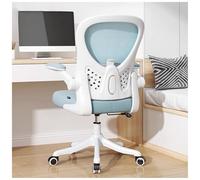 Silla de oficina ergonómica, silla giratoria de ordenador de malla transpirable con soporte lumbar ajustable, cómoda silla de oficina con respaldo medio y ruedas para trabajar desde casa u o