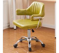 Silla de oficina ergonómica verde giratoria de 360° con soporte de respaldo medio para el hogar, oficina, estudio, dormitorio, sala de estar, cómoda y elegante