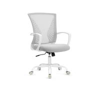 SONGMICS Silla de Malla, Silla de Oficina Giratoria, Altura Ajustable, Función de Inclinación, Respaldo y Asiento Transpirable, para Estudio, Oficina, Carga de 120 kg, Gris Paloma OBN022GD01