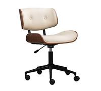 Silla de oficina giratoria ergonómica blanca acolchada para comedor y recepción, elegante y cómoda silla de escritorio para espacios de trabajo modernos