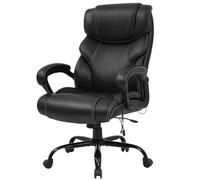 Silla de oficina grande y alta de 180 kg, base de metal resistente, silla de oficina ergonómica con brazos lumbares, respaldo alto, piel sintética, silla ejecutiva para oficina en casa