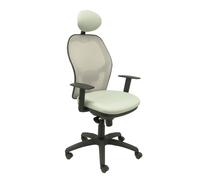 Silla de oficina Jorquera con mecanismo Sincro tapizada con Tela color Gris. Equipada con lumbar 1D, Brazos 1D, Cabecero Fijo y Ruedas de nailon 50 mm