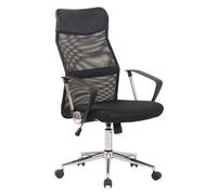 CLP Silla de oficina Korba – malla, base metálica, ruedas giratorias, regulable en altura, negro