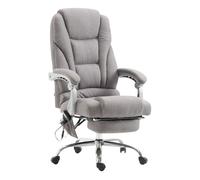 CLP Silla De Oficina De Masaje Pacific Tapizada En Tela I Silla De Escritorio Relax Regulable En Altura & Giratorio, Color:Gris