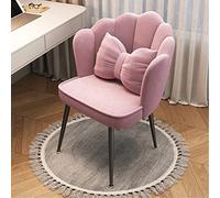 Silla de oficina moderna de terciopelo de altura ajustable, diseño único de pétalos, elegante soporte lumbar curvado, respaldo dividido, color rosa, ideal para el hogar, oficina, sala de estar