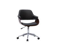 Silla de oficina moderna negra con madera oscura HANSEN