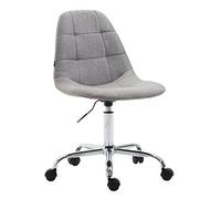 Silla De Oficina Moderna Reims Tapizado En Tela I Silla De Escritorio con Respaldo I Silla De Ordenador con Ruedas I Color:, Color:Gris