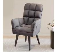 Silla De Oficina Moderna Silla Lounge Interior Silla Para Lectura Silla Tapizada,Sillón Relax Sala De Estar,Silla De Estudiante Con Brazo, Sillón Ergonómico ( Color : Dark grey , Size : No Wheels )
