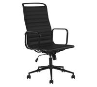 Silla de oficina nelson de piel sintética simil cuero negro 70x65x120 cm