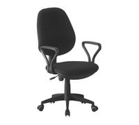 Silla de oficina o escritorio coco, reposabrazos, regulable en altura tela negro 58x101-111x60 cm