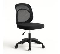 Silla de Oficina o Escritorio ergonómica. Sin reposabrazos. Juvenil sin Brazos. Soporte Lumbar. Tela Transpirable. con Ruedas, giratoria Asiento Espuma Alta Densidad, Calidad.