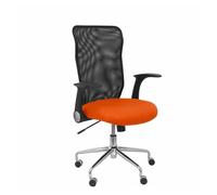 Silla Minaya respaldo malla negro asiento bali naranja oscuro
